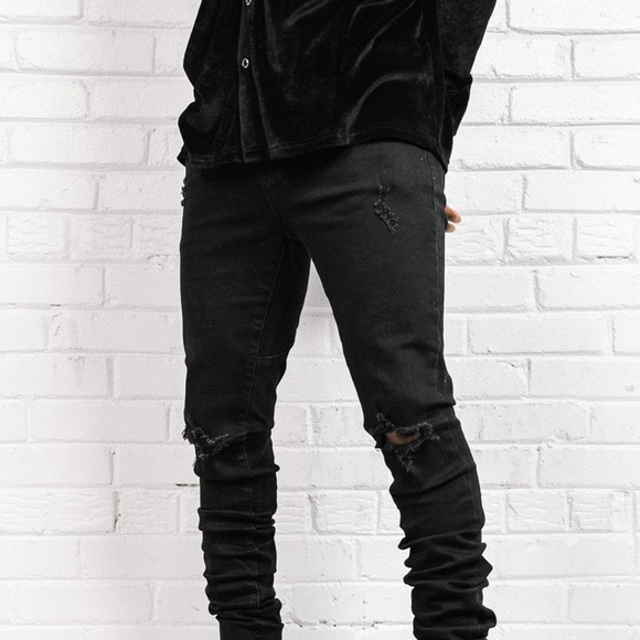 rockstar Other - Rockstar black pants ultra slim cut out knee NWT